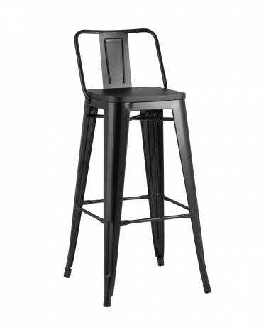Стул барный Stool Group Tolix Wood 75.5 со спинкой Черный