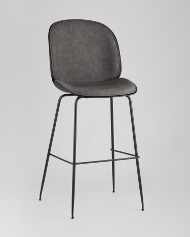 Стул барный Stool Group Beetle Lite PU со спинкой Серый