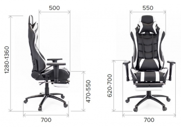 Кресло геймерское Everprof Everprof Lotus S1 Экокожа Черный Белый