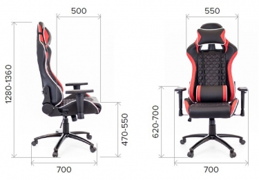 Кресло геймерское Everprof Everprof Lotus S11 Экокожа Черный Красный