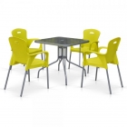 Комплект мебели для кафе Афина-мебель TL80x80/XRF065BY-Yellow 4Pcs