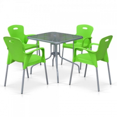 Комплект мебели для кафе Афина-мебель TL80x80/XRF065BG-Green 4Pcs