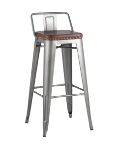 Стул барный Stool Group TOLIX SOFT экокожа Серебристый