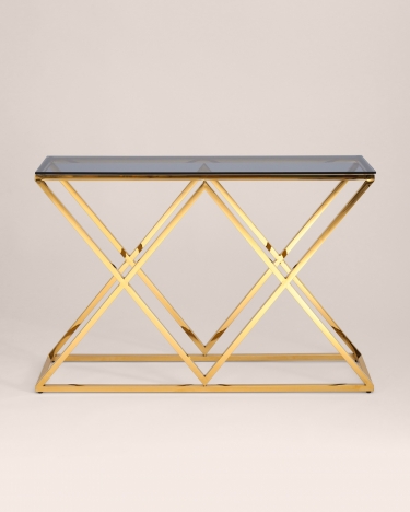 Консоль Stool Group ИНСИГНИЯ 11530 Золото стекло smoke