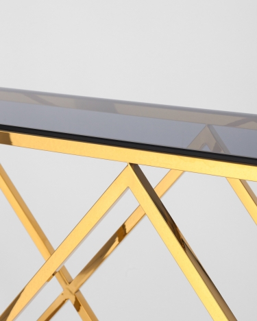 Консоль Stool Group ИНСИГНИЯ 11530 Золото стекло smoke
