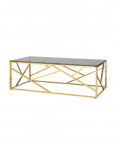 Журнальный стол Stool Group АРТ ДЕКО 120x60 золото стекло smoke