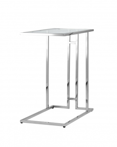 Журнальный столик Stool Group Бостон 50x32 Серебро стекло прозрачное