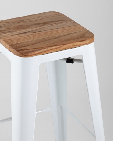 Стул барный Stool Group TOLIX WOOD Белый глянцевый