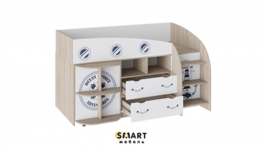 Кровать комбинированная SMART мебель Немо Дуб сонома/Белый