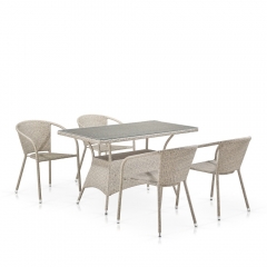 Комплект плетеной мебели Афина-мебель T198D/Y137C-W85 Latte 4Pcs