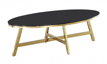 Журнальный стол Stool Group АЛЬБА 100x50 Золото стекло черное