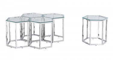 Журнальный стол Stool Group ГЕКС Серебро