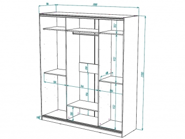 Шкаф-купе 2-х дверный Народная мебель Виктория 2000х584х2300, Ясень шимо светлый 20ДЛЗЛДЛЗЛ-ЯЯШШ-Яшс 310-1786