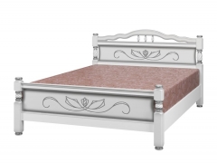 Кровать из массива Браво Карина-5 200х140 Белый жемчуг