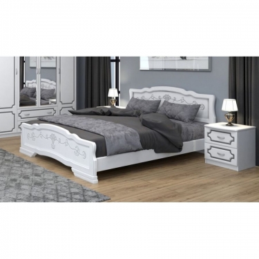 Кровать из массива Браво Карина-6 200х90 Белый жемчуг