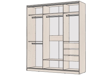 Шкаф-купе 3-х дверный Народная мебель Виктория 2000х584х2300, Бодега светлая 20ДЗДЗДЗ-ЯШШШ-Бс 310-2789