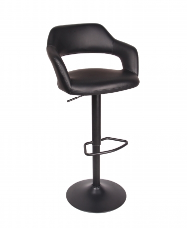 Стул барный регулируемый Stool Group Рич экокожа Черный