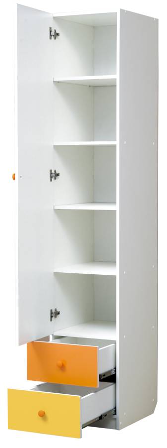 Шкаф Матрица 1-но дверный с ящиками и зеркалом Радуга Белый/Ярко-розовый/Светло-розовый
