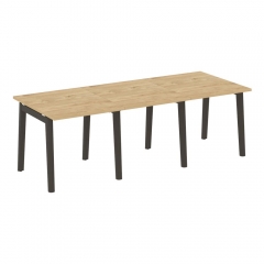 Стол переговорный 3 столешницы Рива ONIX WOOD OW.PRG-3.0 Тиквуд Светлый/Темный