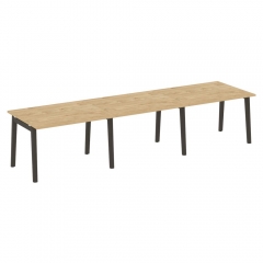 Стол переговорный 3 столешницы Рива ONIX WOOD OW.PRG-3.2 Тиквуд Светлый/Темный