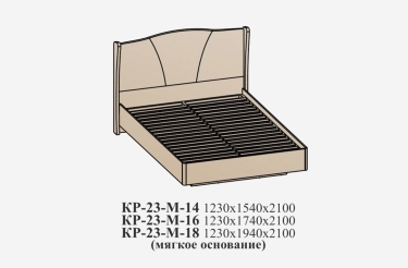 Кровать СанТан Шер КР-23-М-16 16002000 мм с ортопедическим основанием Дуб серый/Alpina 14 графит