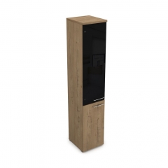Пенал высокий со стеклом левый ALSAV GLOSS LINE 9НП.005.22Л Teakwood