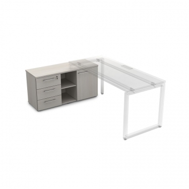 Тумба с 3-мя ящиками и дверкой ALSAV GLOSS LINE 9НТ.006 Ivory