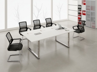 Стол системы БЭНЧ, переговорный, средний ALSAV GLOSS LINE НСПС-П.927 Белый Премиум