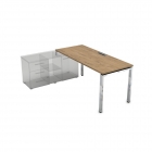 Стол рабочий, прямолинейный три опоры, левый ALSAV GLOSS LINE НСТЛ-П.996 Teakwood