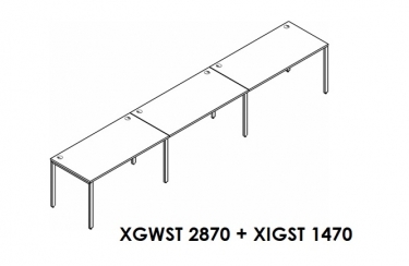 Составная рабочая станция Skyland XTEN GLOSS XGWST 2870 + XIGST 1470 Бук Тиара