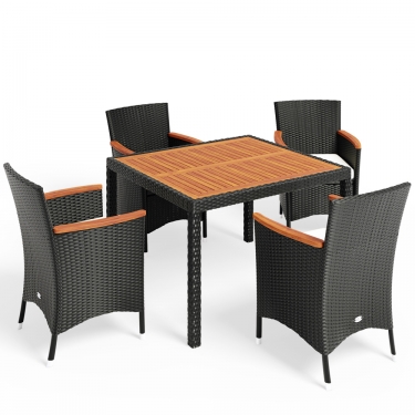 Комплект плетеной мебели Афина-мебель AFM-440 90x90 4Pcs Black