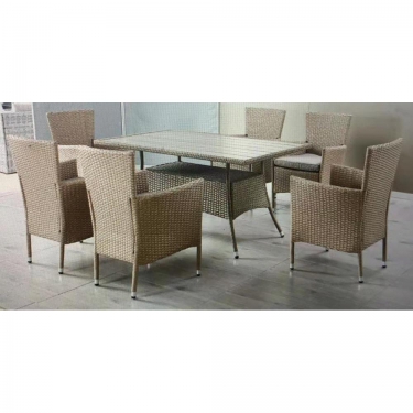 Комплект плетеной мебели Афина-мебель AFM-195-6Pcs Beige