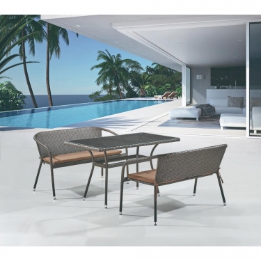 Комплект мебели из иск. ротанга Афина-мебель T286A/S139A-W53 Brown