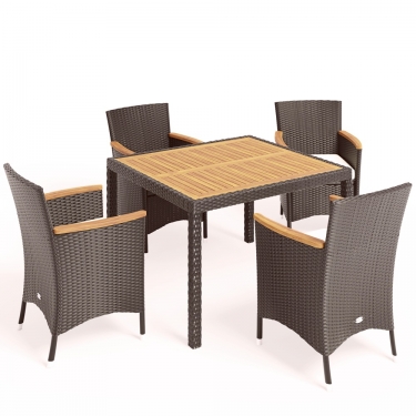 Комплект плетеной мебели Афина-мебель AFM-440B 90x90 4Pcs Brown
