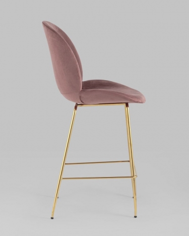 Стул полубарный Stool Group Beetle со спинкой gold Темно-розовый