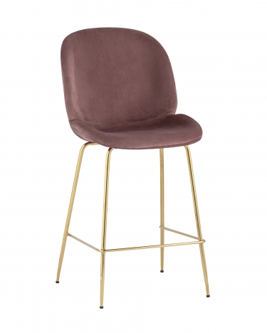 Стул полубарный Stool Group Beetle со спинкой gold Темно-розовый