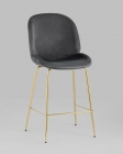 Стул полубарный Stool Group Beetle со спинкой gold Серый