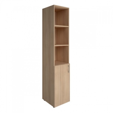 Стеллаж книжный со стеклом в раме Lacobel без топа Рива YALTA LT-SU 1.7R black Снежная Патина