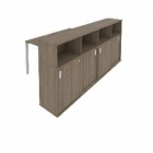 Рабочая станция с опорным шкафом-купе Рива Metal System Б.РС-СШК-4.1 Вяз/Серый