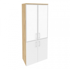 Шкаф высокий широкий Рива ONIX O.ST-1.2R white Тиквуд Светлый/Белый