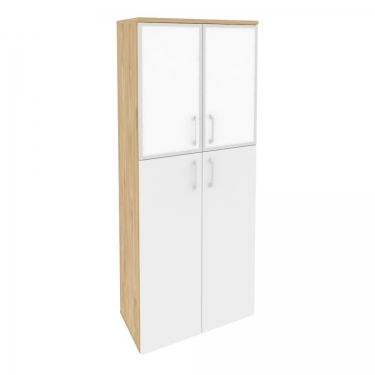 Шкаф высокий широкий Рива ONIX O.ST-1.7R white Тиквуд Светлый/Белый