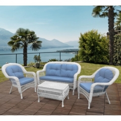 Плетеный комплект для отдыха из искусственного ротанга Афина-мебель LV-520 White/Blue