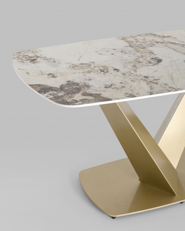 Обеденный стол Stool Group Аврора 160x90 Белый мрамор