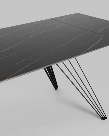 Обеденный стол раскладной Stool Group Пандора 160-240 Черный мрамор