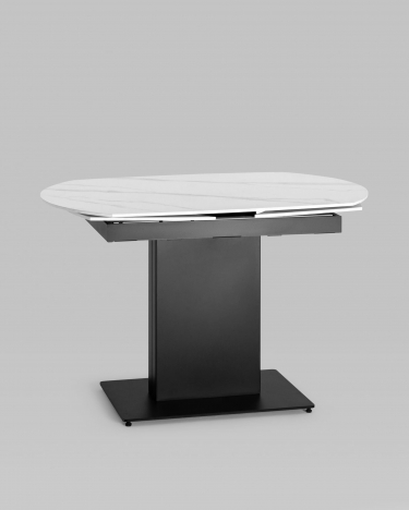 Обеденный стол раскладной Stool Group Хлоя 120-180 Белый мрамор