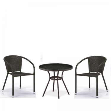 Комплект плетеной мебели Афина-мебель T282ANT/Y137C-W53 Brown 2Pcs