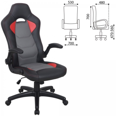 Кресло компьютерное BRABIX BRABIX Skill GM-005 Черное/красное