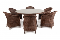 Обеденная группа плетеная 4sis Эспрессо-150 R ECR6T-7-SET brown
