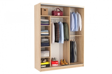 Шкаф-купе Мебельсон Бассо 1-600 орхидеи SK-01B36 дуб сонома