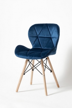 Стул кухонный Цвет мебели Eames SC-026 вельвет Синий